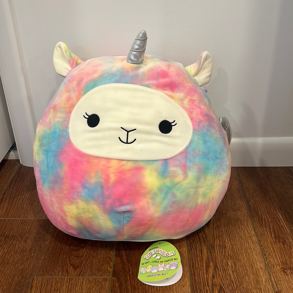 Lucy-May 16” Squishamallow- multicolored Llama Pegacorn
